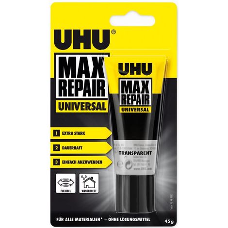 Universalkleber MAX REPAIR UNIVERSAL transp.45g Tube UHU (1/3)