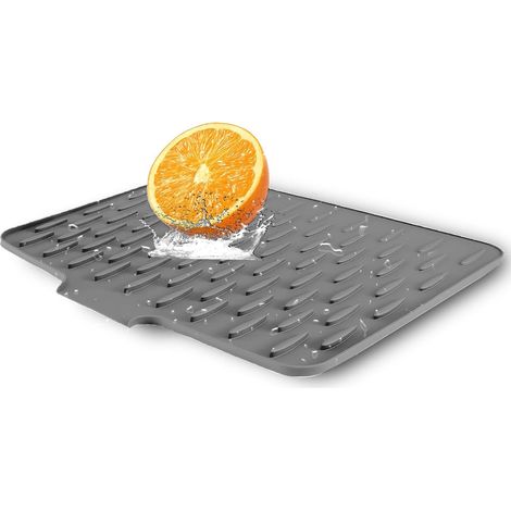 1 Tapis D'égouttement En Silicone, Design Antidérapant, Conductivité Eau, Pour Évier Cuisine (1/5)