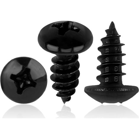Lot de 50 vis à bois autotaraudeuses M5 x 12 mm en acier au carbone avec tête ronde, plaquées zinc noir, idéales pour les projets de meubles et de bricolage (1/5)