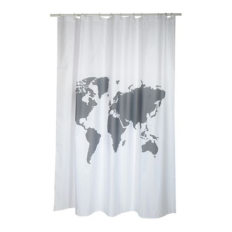 TENDA PER DOCCIA IN TESSUTO POLIESTERE WORLD- cm 180x200- SPIRE- pezzi 1