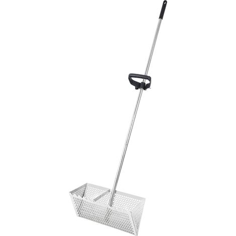 Râteau à puces de sable en acier inoxydable – Tamis à dents de requin 16 pouces – Design pliable pour rangement facile – Multi-usage plage et étangs