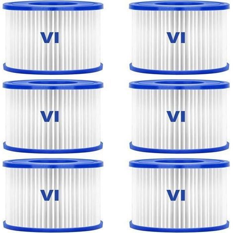 Filtre à cartouche Bestway 58323 - 6 PCS - Compatible Lay-Z-Spa - Filtration efficace (1/5)
