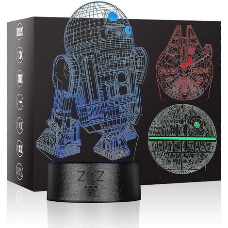 Lampe 3D, veilleuse LED, 16 couleurs changeantes, 3 modes, avec télécommande et lampe tactile intelligente - Idée cadeau de Noël (1/4)
