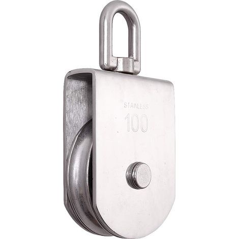 M100 levage rouleau à poulie unique chargement 1000 kg, bloc de poulie de corde de levage pivotant à roue unique en acier inoxydable 304 robuste (1/5)