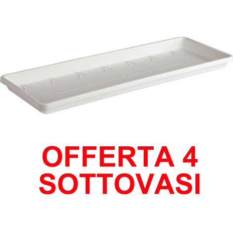 ELHO OFFERTA 4 SOTTOVASO PER FIORIERE BARCELONA TROUGH SAUCER 40CM BIANCO