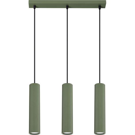 Lámpara colgante ámbar 3 GU10 verde oliva ALU lumilo 16.211.13 (1/5)
