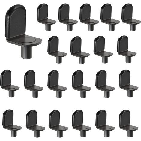 Set mit 60 schwarzen Glasregalhalterungen für Möbel, Schränke, Bücherregale und Regale (1/5)