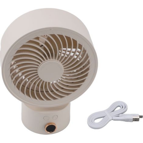 Ortviai Ventilateur de bureau rechargeable sur batterie 4000 mAh avec oscillation automatique et minuterie 4 h, couleur abricot