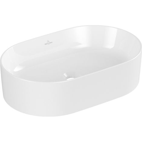 Villeroy & Boch Collaro - Lavabo da appoggio, 56x36 cm, bianco alpino 4A195601 (1/4)