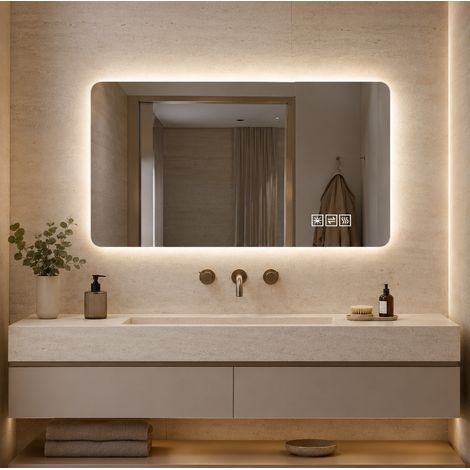 Specchio LED bagno 100 x 60 cm, 3 colori, dimmer, antiappannamento DESVIAE (1/5)