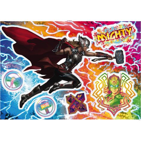 Stickers Muraux Marvel - Mighty Thor qui brandit mjolnir - 50x70 cm (1/2)