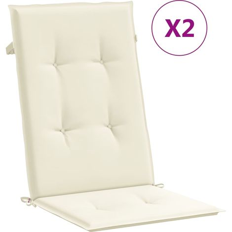 Maison Exclusive - Gartenstuhlauflagen für Hochlehner 2Stk. Creme