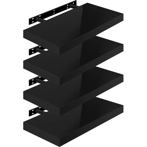 WOLTU 4 x Étagère Murale, Tablette Murale Panneau de Bois, Étagère Flottante, Étagère à Livres, 50x22, 9x3, 8cm, Nior RG9477sz-4 (1/4)