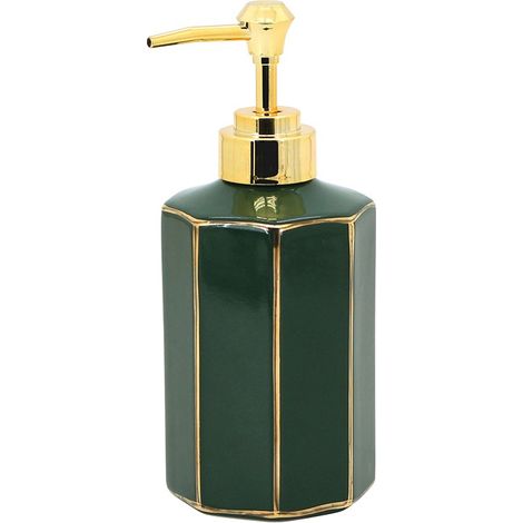 Dispenser verde e oro in ceramica - Serie Smeraldo