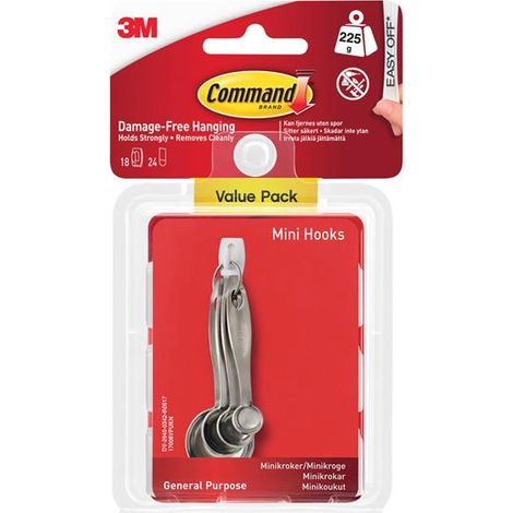 Command White Mini Hooks Value Pack (18 Hooks) (1/5)