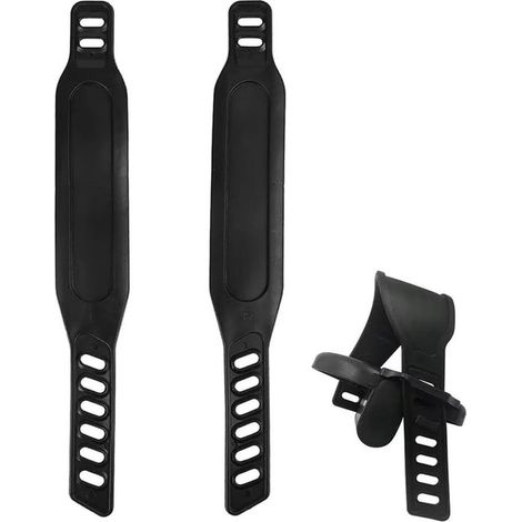 Cinghie universali per pedali - Confezione da 2, 31 cm, resistenti, regolabili, per cyclette e spinning - Nere (1/5)