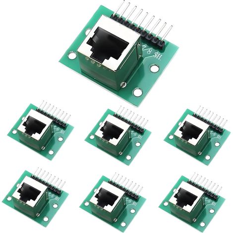 7 Pack RJ45 Plug Breakout Board 8 Pin Horizontal Network Adapter Network Tester with PCB (Vertical Plug) (1/5)