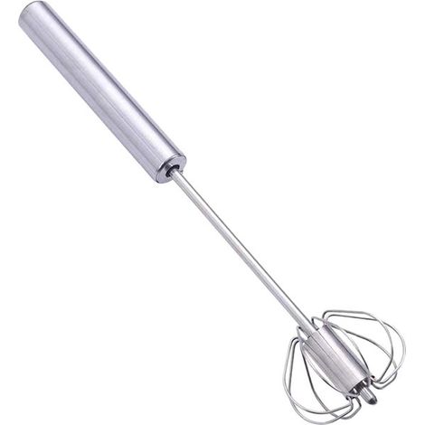 Batidora de acero inoxidable - Batidora manual - Horneado eficiente - Diseño que ahorra tiempo - 27 cm de longitud - Plateada (1/5)