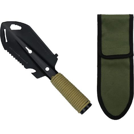 Mini Pelle Jardin en Métal, Outil Jardin en Acier Inoxydable pour Pelle Jardin, Pelle Jardin Multi Outils pour Gadgets Camping, Adaptée Aux Voyages Camping(Noir) (1/5)