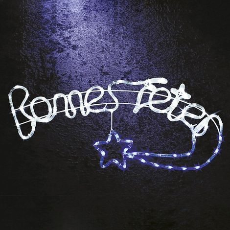 Déco lumineuse Bonnes Fêtes 100 LED blanc froid