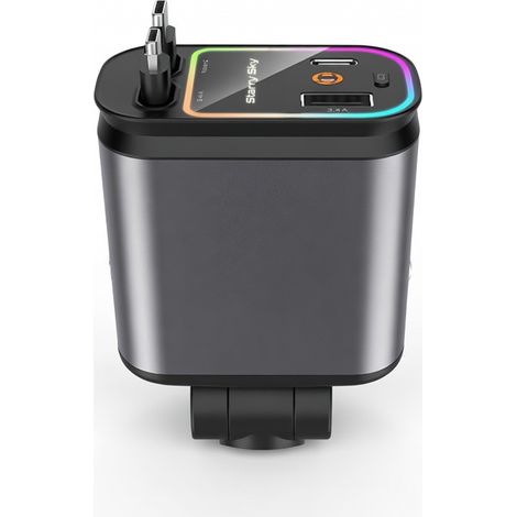 Caricabatterie da auto 120 W 4 in 1 con cavo retrattile, Type-C e Type-C (1/5)