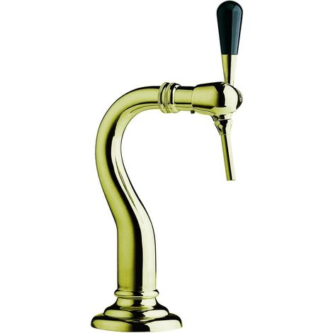 Schanksäule, Bierzapfsäule - Modell Baby-Schwanenhals, 1-leitig, Messing (1/4)