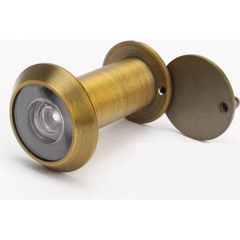 Judas de porte, 200°judas laiton avec cache de surveillance pour un montage dans des vantaux de porte de 35 mm-50 mm(2pcs,Jaune)