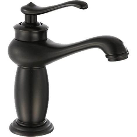 Robinet pour vasque, noir, monotrou, eau froide, pour vasque (1/5)