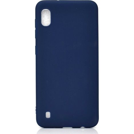 CUSTODIA PER SAMSUNG GALAXY A10 CUSTODIA BLU NAVY CON RETRO IN SILICONE