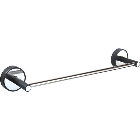 Portasalvietta barra 40 cm in acciaio inox e dettagli in abs nero  NICO-N kamalu