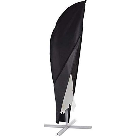 Waterproof parasol cover, large sturdy cantilever parasol cover with zipper 265 cm (50 x 70 x 40 cm) - Black (1/5)