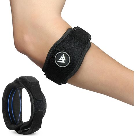 Piece Elbow Support for Tendinitis, Adjustable Epicondylitis Elbow Support, Relieves Tennis Elbow Pain, with EVA Compression Pad, Muscle Support, for Tennis, Golf, Padel, Gym (1/5)