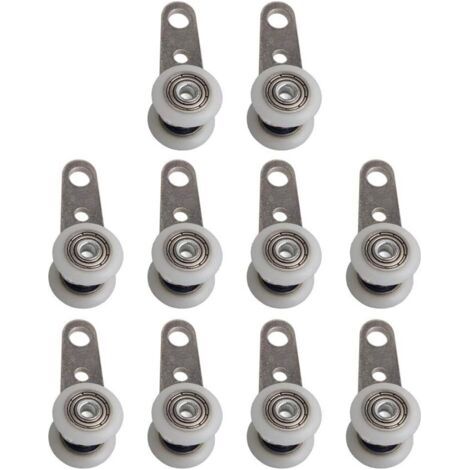 BUNTHAUS roulettes pivotantes, Lot de 10, 45 x 19 mm, avec Deux roulettes en Plastique, pour Armoire, fenêtre, Portes coulissantes (1/4)