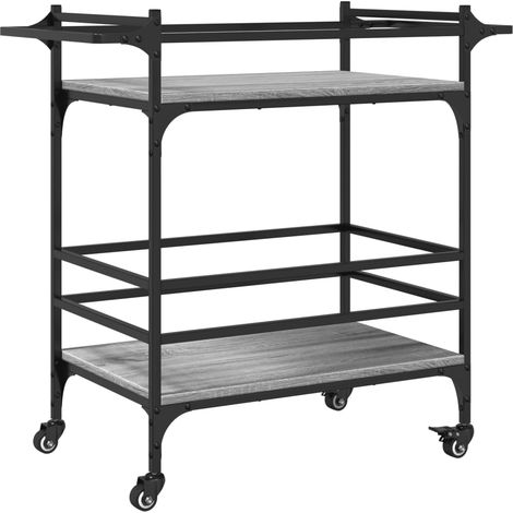 Maison Exclusive - Carrito de cocina madera ingeniería gris Sonom