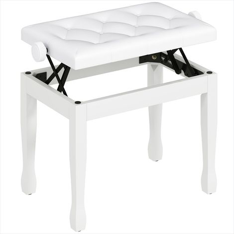 Pouf réglable en hauteur pour piano bois massif 64 x 35 x 45-55 (1/5)