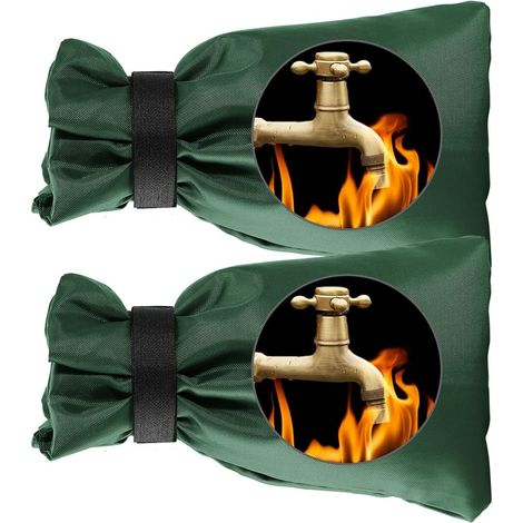 2er-Pack Wasserhahn-Frostschutzabdeckung, Wasserhahn-Frostschutz – wasserdichte Wasserhahnabdeckung für den Außenbereich, Gartenwasserhahnsocken für den Außenbereich, Grün