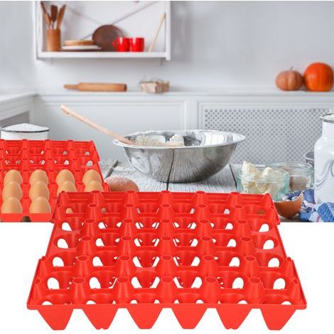 Porte-Oeufs Plastique, Plateau de 30 Alvéoles, 5 Pièces pour Stockage et Transport à la Ferme ou à la Maison (1/4)