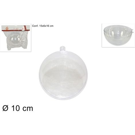 SFERA IN PLASTICA TRASPARENTE DIVISIBILE 10 CM