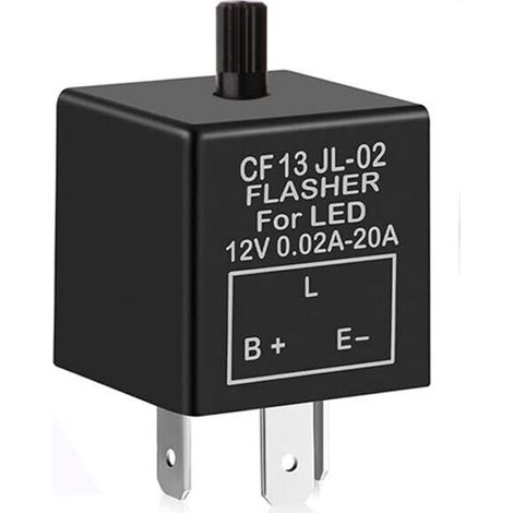 Relè lampeggiatore elettronico da 12 V per LED – CF-13KT – Regolabile da 0,1 a 150 W, compatibile con auto e moto