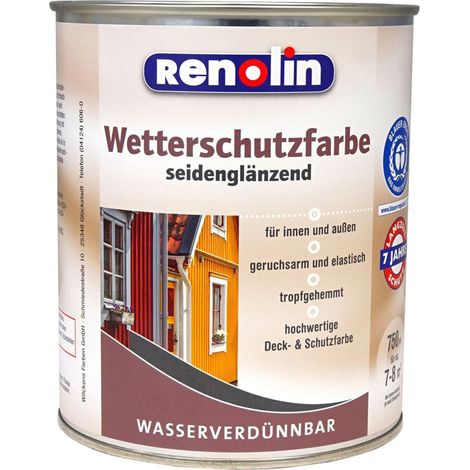 3x 750ml Renolin anthrazit Wetterschutzfarbe wasserverdünnbar innen außen Schutz