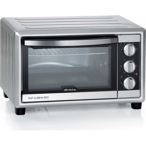 Ariete 984 Bon Cuisine 250 Fornetto Elettrico Ventilato e Statico 25 L 1500 W 6 modalita' cottura Timer 60 min 230°C colore Argento (1/10)