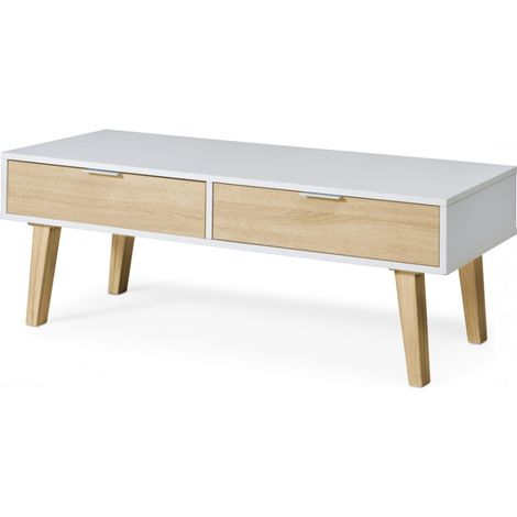 TOPKIT | Table basse avec 2 tiroirs 2274 | Table basse | Table d'appoint de salon | chêne blanc (1/5)