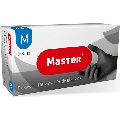 Master Pride Schwarze Nitrilhandschuhe Größe M - REK GU 4870