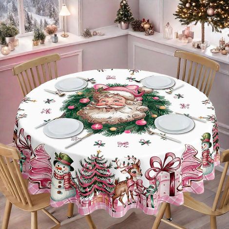 Nappe imperméable à motif de Noël, décoration de Noël, nappe rectangulaire 680 cm (152 x 305 cm).