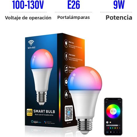 (1 ampoule LED intelligente E26 100-130V) prend en charge la synchronisation musicale WiFi et la gradation BLE 5.0. (1/5)