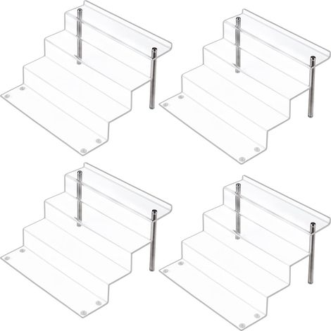 soportes de exhibición de figuras Pops de acrílico, soporte de exhibición grande de cuatro niveles transparente, ideal para exhibir o coleccionar, con forma de cupcake - juego de 4 (27,4 x 29,9 x 16,5 (1/5)