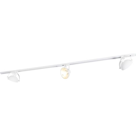 QAZQA magnax - Système sur rail spot luminaire plafond, plafonnier compatible pour led - 3 lumière - L 100 cm - Blanc - Moderne - éclairage intérieur - Salon I Chambre I Cuisine I Salle à manger