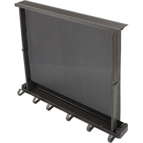 Étendoir à linge rétractable avec gabarit, fixation murale, plateforme respirante en maille, en aluminium, pour terrasse ou salle de bain, gris (1/5)