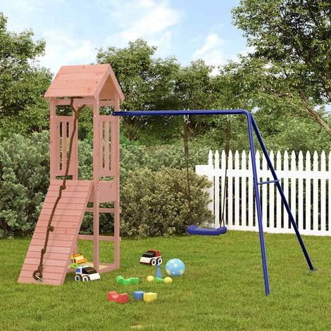 Aire de jeux extérieure : Aire de jeux d'extérieur bois de pin imprégné jeu extérieur enfant, aire de jeu jardin, balançoire enfant , pour jardin, usage domestique , enfant 3-8 ans (1/5)
