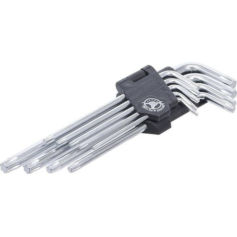 Jeu de Clés Allen Longues Profil en T Torx T10-T50 - 9 pcs - Acier Résistant et Précision d Assemblage - D-Work